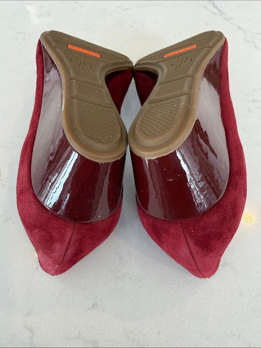 Cole Haan Wedge Pump, Size 8, deep red suede - Picture 6 of 6
